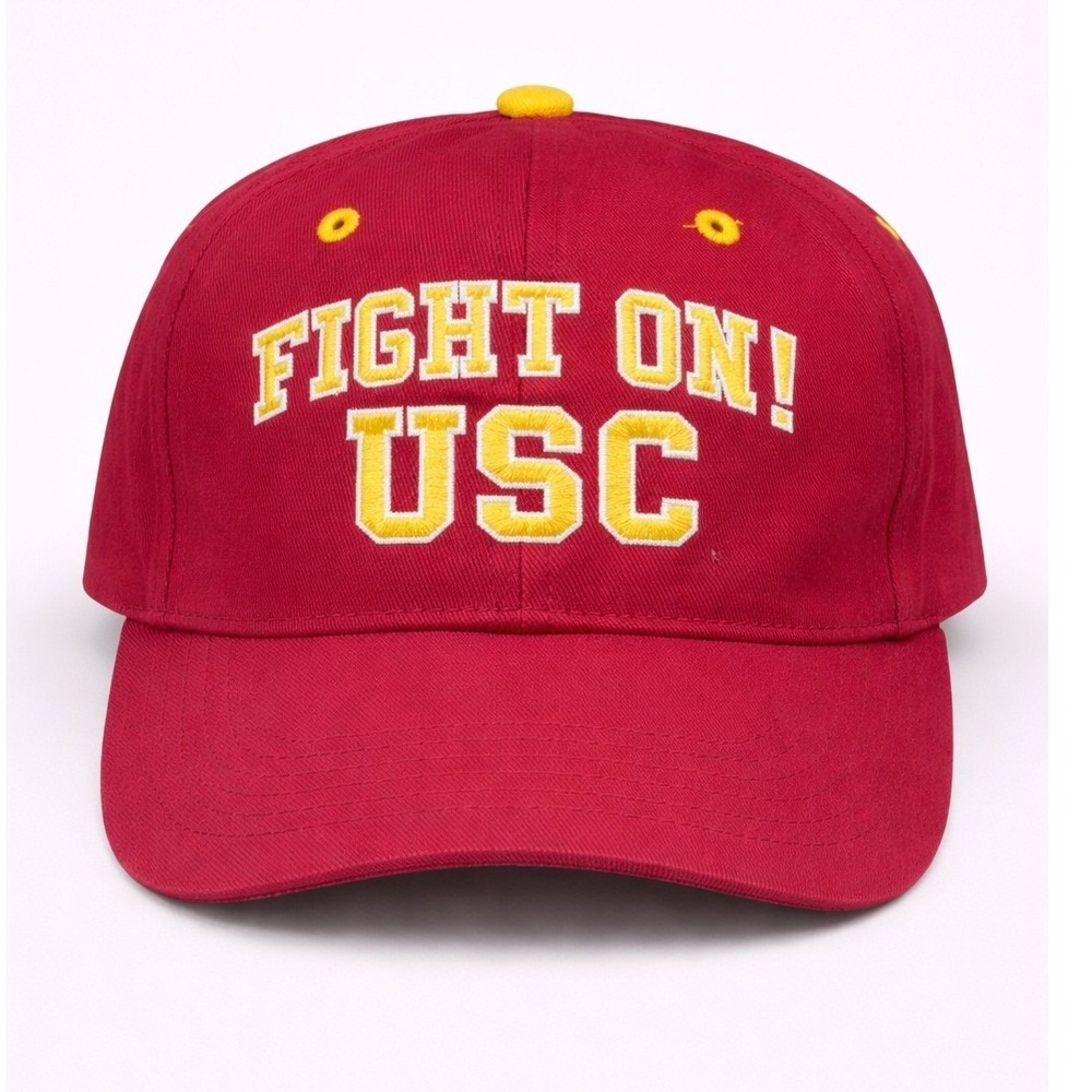 VNTG Heritage USC Trojans Fight On Snapback Red Gold Embroidered Baseball Cap